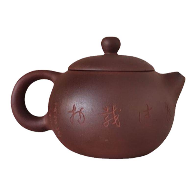 纯手工土陶西施壶泥料红泥中式复古窑变红色功夫茶具泡养后如美玉