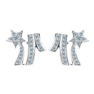 卓蝶珠宝纯银防过敏星星耳钉彗星流星微镶钻石耳钉小清新百搭