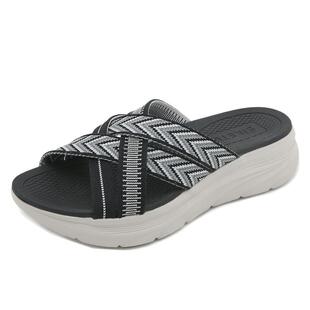 X型拖鞋女夏季新款外穿运动风软底踩屎感中跟厚底坡跟凉拖大码412