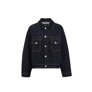 绫致ONLY2025秋冬新款酷飒翻领设计落肩宽松长袖牛仔外套女