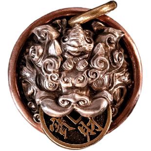 天禄衔金青炙原创纯银貔貅吊坠国风黄铜配饰转运汽车钥匙扣包挂件