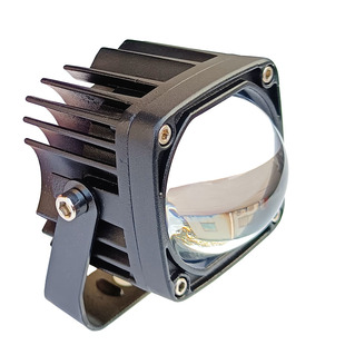 汽车LED中网小透镜矩阵灯改装黄白双色双光远近光一体防雾铺路灯