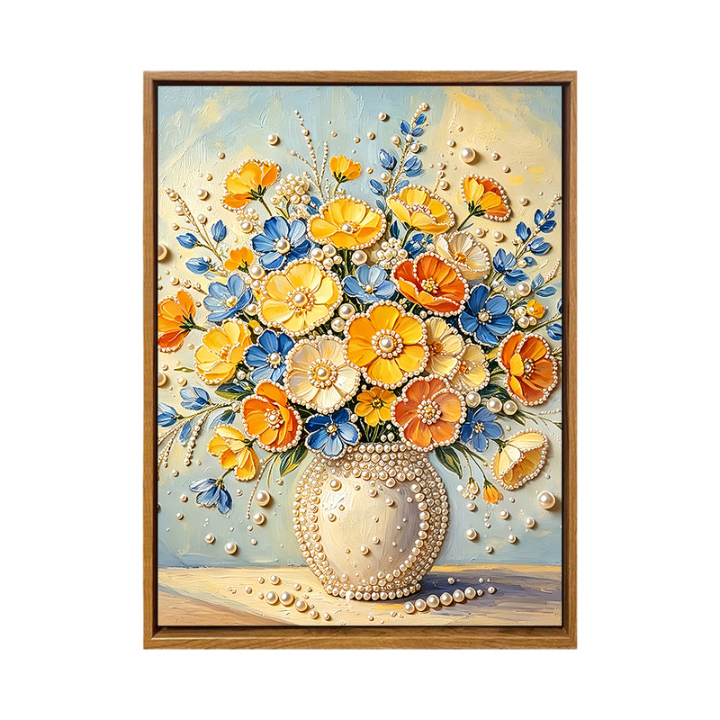 清新治愈梦幻玫瑰花卉珍珠画DIY