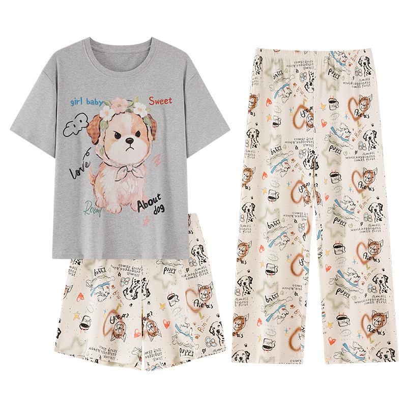 猫人纯棉睡衣套装女可外穿家居服