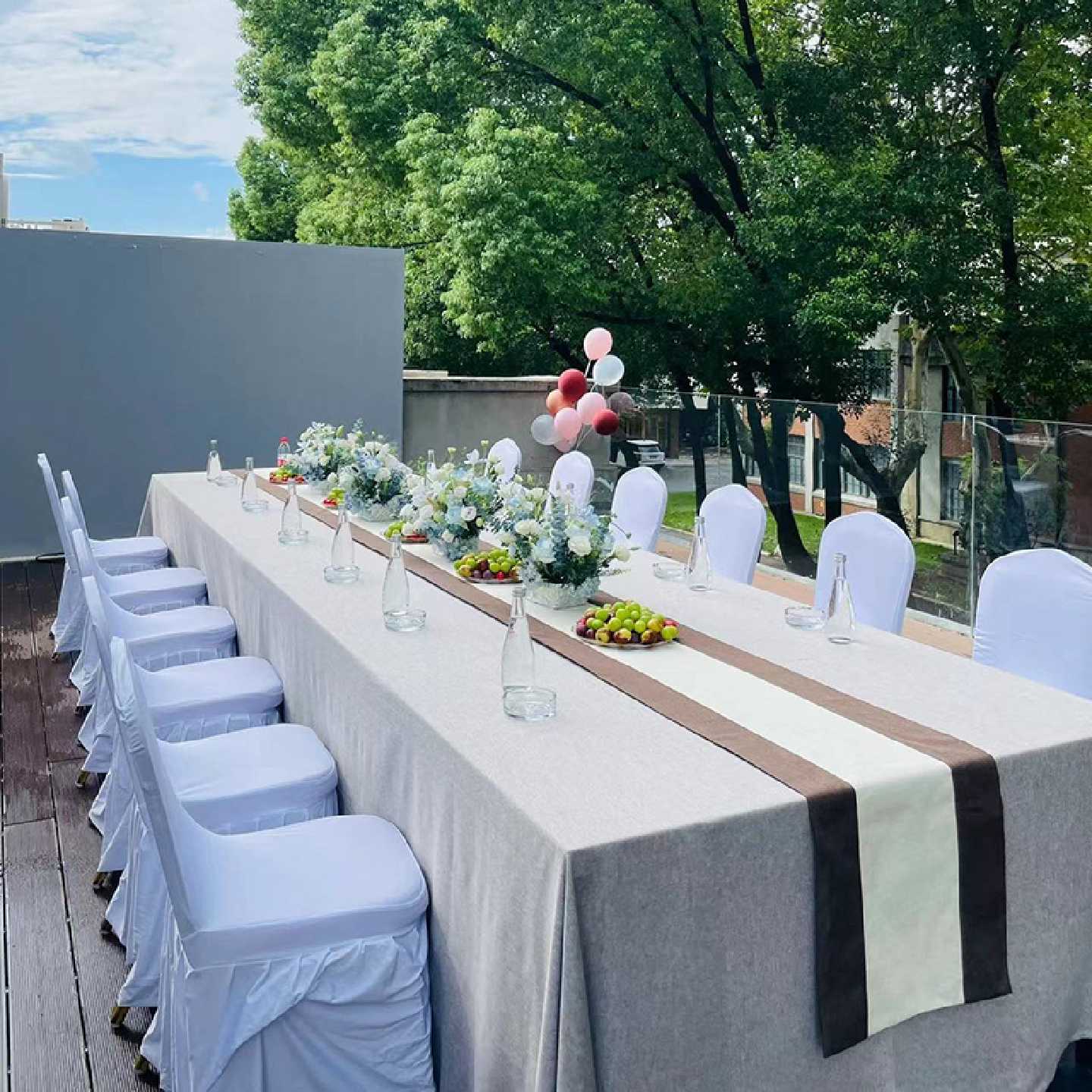 桌布布艺长方形会议桌布加大加宽办公室素色台布餐桌茶桌茶几布
