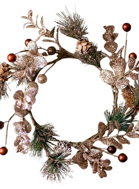 掬涵圣诞节花环藤条松针节庆场景