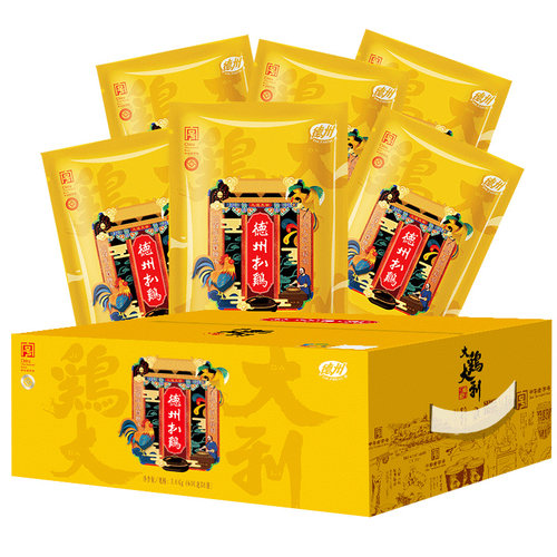 【德州扒鸡旗舰店】德州牌脱骨扒鸡600g*6只礼箱老字号即食熟食