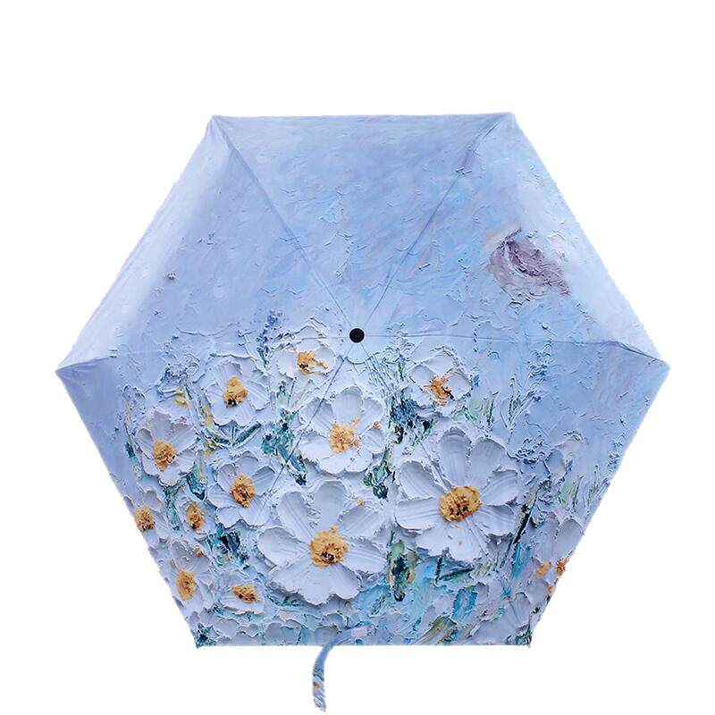 花朵防晒黑胶晴雨两用伞五折小巧