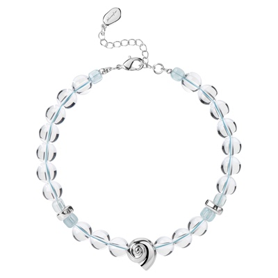 海洋系列月光螺海蓝宝白水晶手链