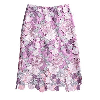 设计镂空少女感花色半身裙