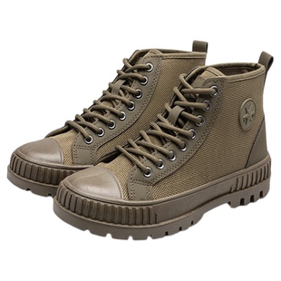 土黄色高帮帆布鞋男鞋夏秋季新款户外马丁靴透气运动鞋软底休闲鞋
