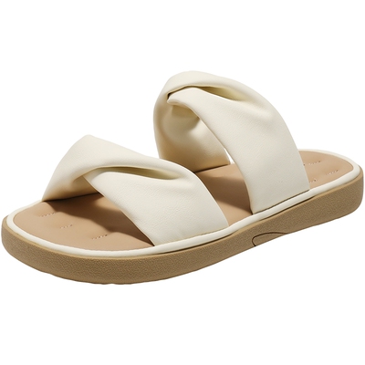 百丽女鞋子膨膨舒适休闲凉拖鞋夏新款可外穿海边沙滩鞋D5E1DBT5