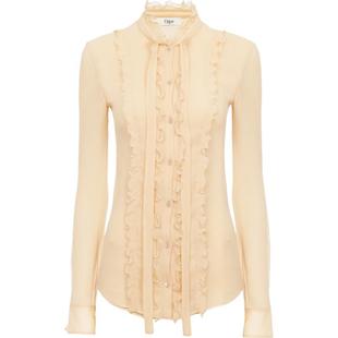 【限时折扣】Chloe蔻依 真丝绉修身罩衫衬衫