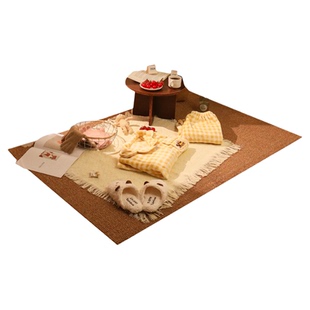 服装拍照背景布童装直播间场景布置地毯plog博主简约ins风氛围感平铺流苏布美食美妆护肤品装饰摆拍拍摄道具