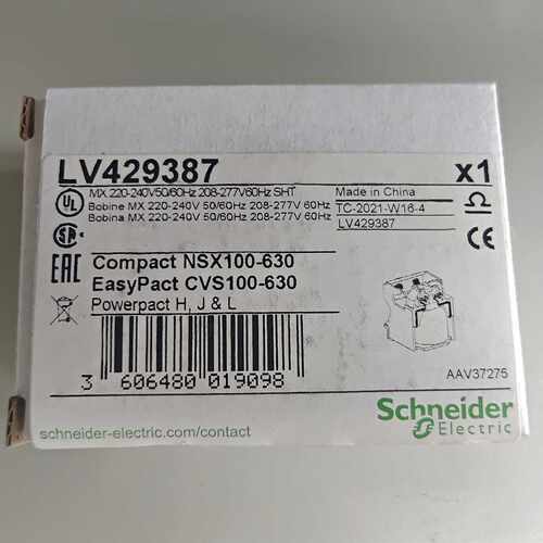 下单前咨询全新施耐德电压脱扣线圈，型号LV429387，原装正品，库