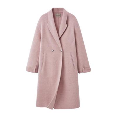 太平鸟女装冬季新款羊驼毛双面呢大衣A1AAD4343