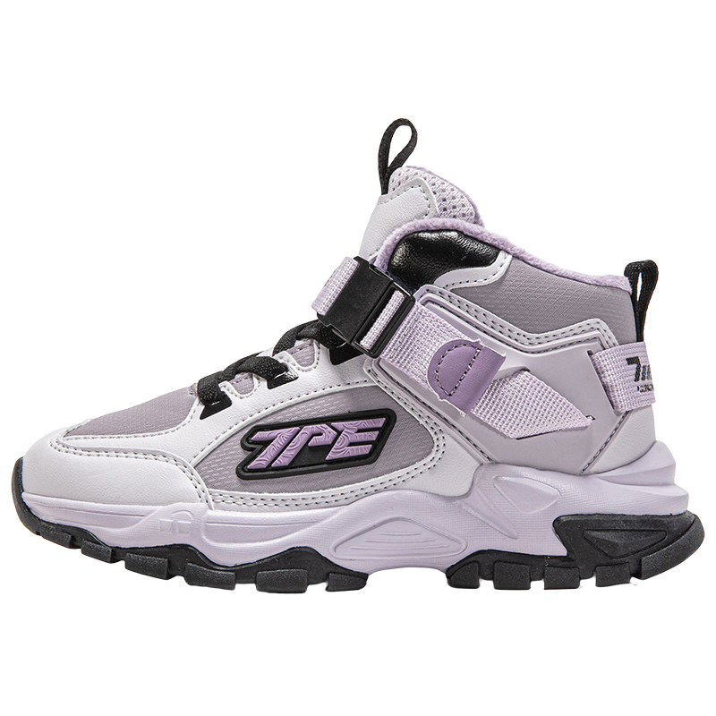 七波辉女童运动大棉鞋儿童加绒保暖鞋子2025秋冬季新款高帮雪地靴