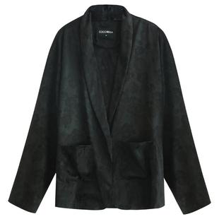 COCOBELLA新中式暗纹提花丝光缎面西装女通勤正装外套SC7002