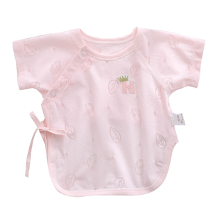 新生婴儿衣服0到3个月纯棉宝宝52码59夏天薄款短袖半背衣初生幼儿