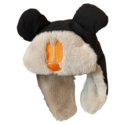 可爱卡通米奇护耳雷锋帽女冬骑行