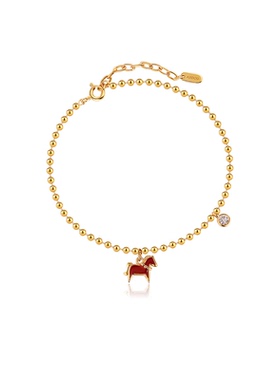 阿吉豆手链S925银珠子小马手饰品