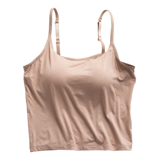 莫代尔带胸垫罩杯一体瑜伽运动打底半截露腰露肚脐短款吊带背心女