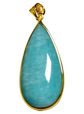 雨沐田女款天河石镶银吊坠送银链