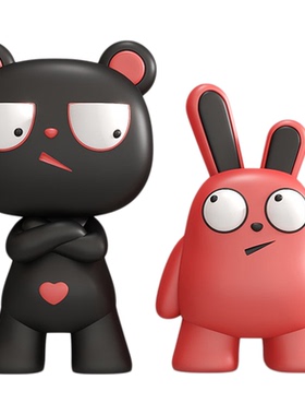 卡通感酒柜摆件电视柜奶油风软装