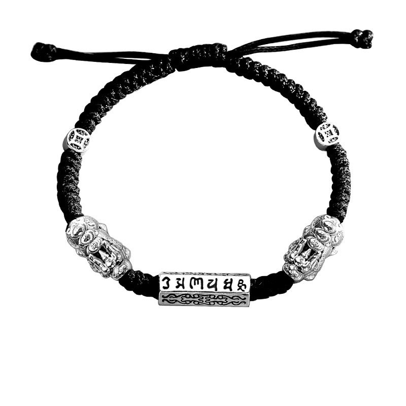 貔貅招财男款手绳S925银免费刻字