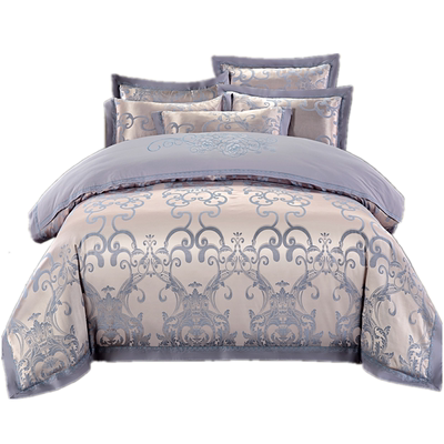 全棉贡缎提花四件套长绒棉轻奢风