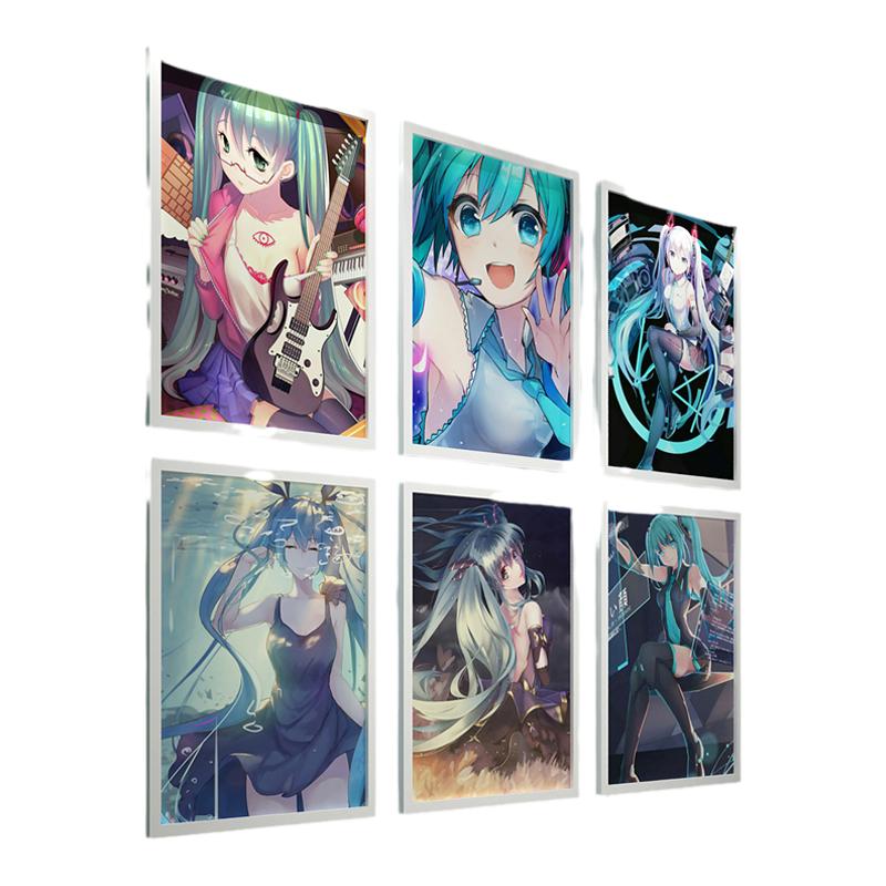 二次元?jiǎng)勇OCALOID初音未來海報(bào)掛畫 miku雪虛擬歌姬宿舍裝飾畫
