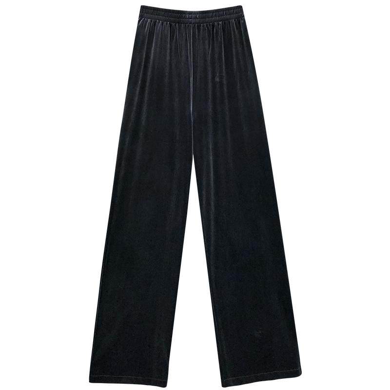 坠垂感休闲风加厚金丝绒阔腿裤