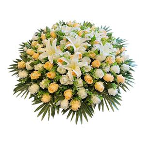 酒店大圆桌转盘仿真花餐桌花