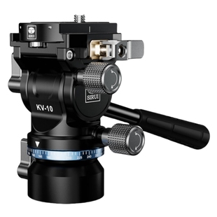 思锐KV-10专业小型液压阻尼云台微单反相机直播视频拍摄二维云台三脚架独脚架通用快拆安装俯仰全景水平可调