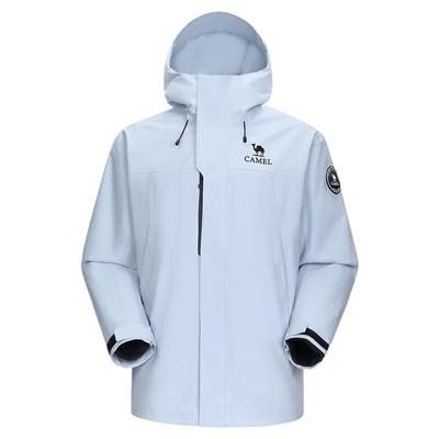 骆驼三合一红色冲锋衣男鹅绒内胆户外硬壳登山服连帽外套羽绒服女