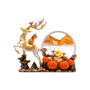 乔迁之喜装饰招财鹿流沙画摆件客厅电视柜酒柜新房子乔迁新居礼物