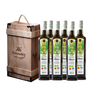 希腊进口早收限量BIO生饮冷榨特级初榨橄榄油500ml*6高端年货礼盒