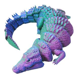超可动3D打印鳄鱼动物立体成品装饰品模型礼物摆件手办解压潮玩具