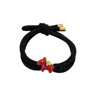 马年头饰小马红色发圈头绳女2026年马尾高弹力新年本命年扎头发圈