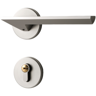 嘉森堡房间门锁家用木门锁室内卧室静音镍拉丝分体锁磁吸门把手