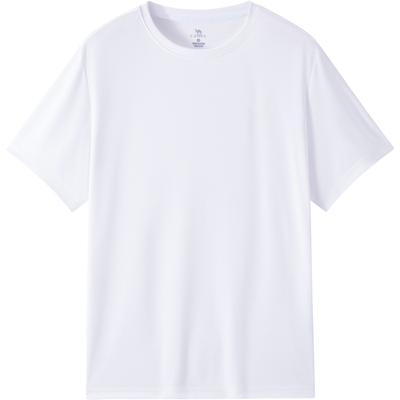 骆驼冰T50男士短袖t恤夏季25新款纯白色全棉透气凉感圆领速干上衣