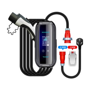 普诺得380V11KW/220V7KW便携充电桩适用特斯拉model3YX随车充电器