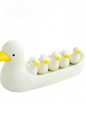 可爱小鸭子创意陶瓷筷子架