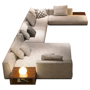 意大利高档意式布艺沙发组合大户型客厅u型别墅极简轻奢罗杰沙发