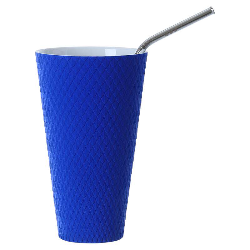 【中秋礼物】嗨爆杯400ML蓝色磨砂釉马克杯克莱因蓝咖啡杯