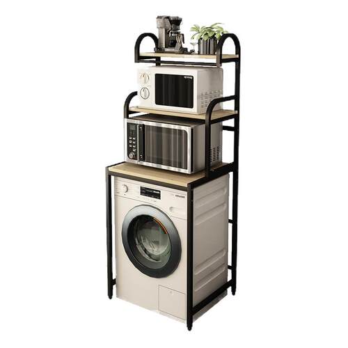 滚筒洗衣机置物架落地翻盖阳台洗衣机上方架子波轮浴室收纳储物架