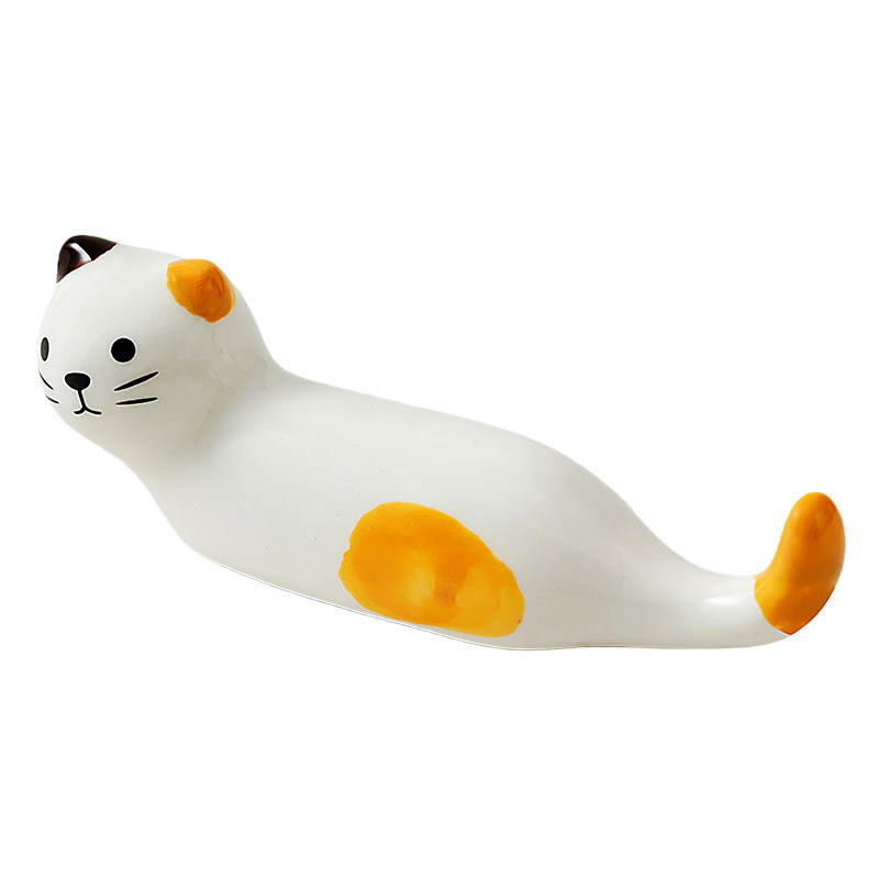 可爱猫咪陶瓷筷子架家用创意