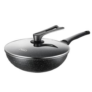 爱仕达麦饭石炒锅不粘锅家用无油烟平底锅电磁炉燃气适用炒菜锅轻