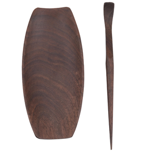 榜盛胡桃木茶则茶道两件套实木茶荷茶勺功夫茶具高档六君子配件