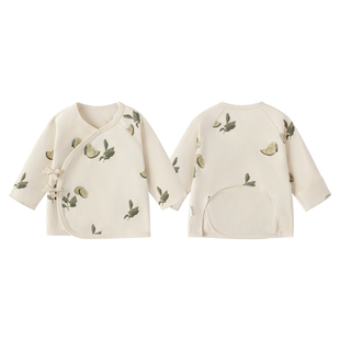 babylove新生儿半背衣春秋季纯棉护肚上衣宝宝婴儿衣服柠静致远